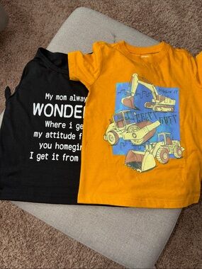 Carter's Orange Boys Short-Sleeve Tee with Construction Vehicle Graphic -